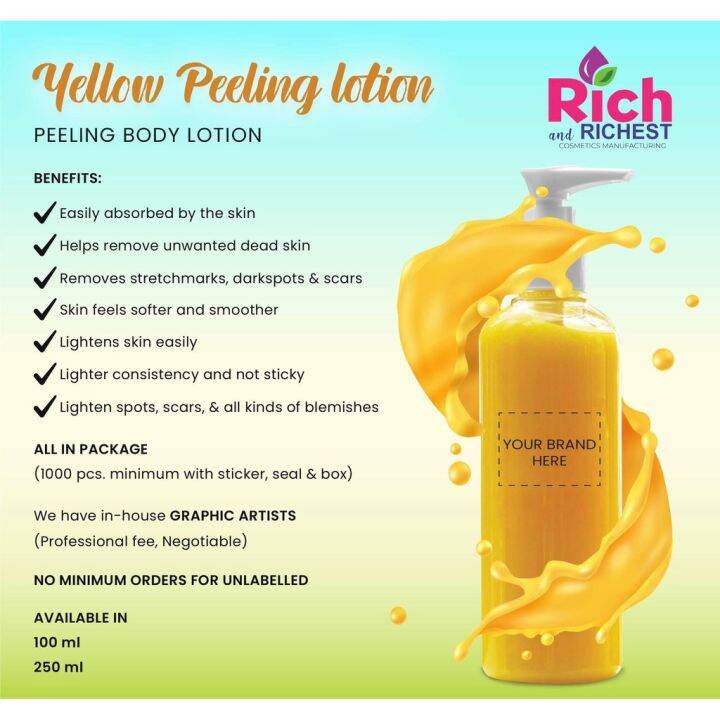 Rich and Richest Yellow Peeling Lotion Lazada PH