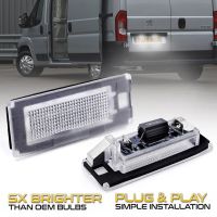 【CW】2Pcs LED Number License Plate Light For Peugeot Boxer Citroen Jumper Bus Box Fiat Ducato 2006-2021 Lancia Ypsilon MK2 Musa