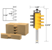 ALLSOME 1/4 Shank Rail Reversible Finger Joint กาว Router กรวย Bit Tenon งานไม้เครื่องมือตัดไฟฟ้าเราเตอร์ไม้เครื่องตัด