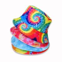 ✓❍ topi mancing 8 Colors Tie Dye Bucket Hat Double-Sided Unisex korean hiphop Fisherman Hat Visor Beach Hat