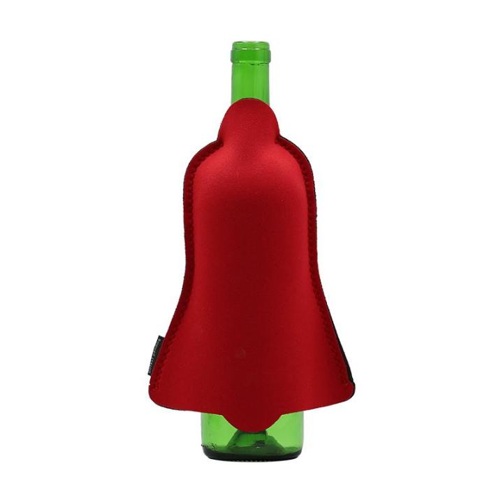 wenben-bell-cosplay-wine-bottle-cover-ชุดประดับขวดไวน์-ตกแต่งบ้าน-ลายระฆังคริสต์มาส
