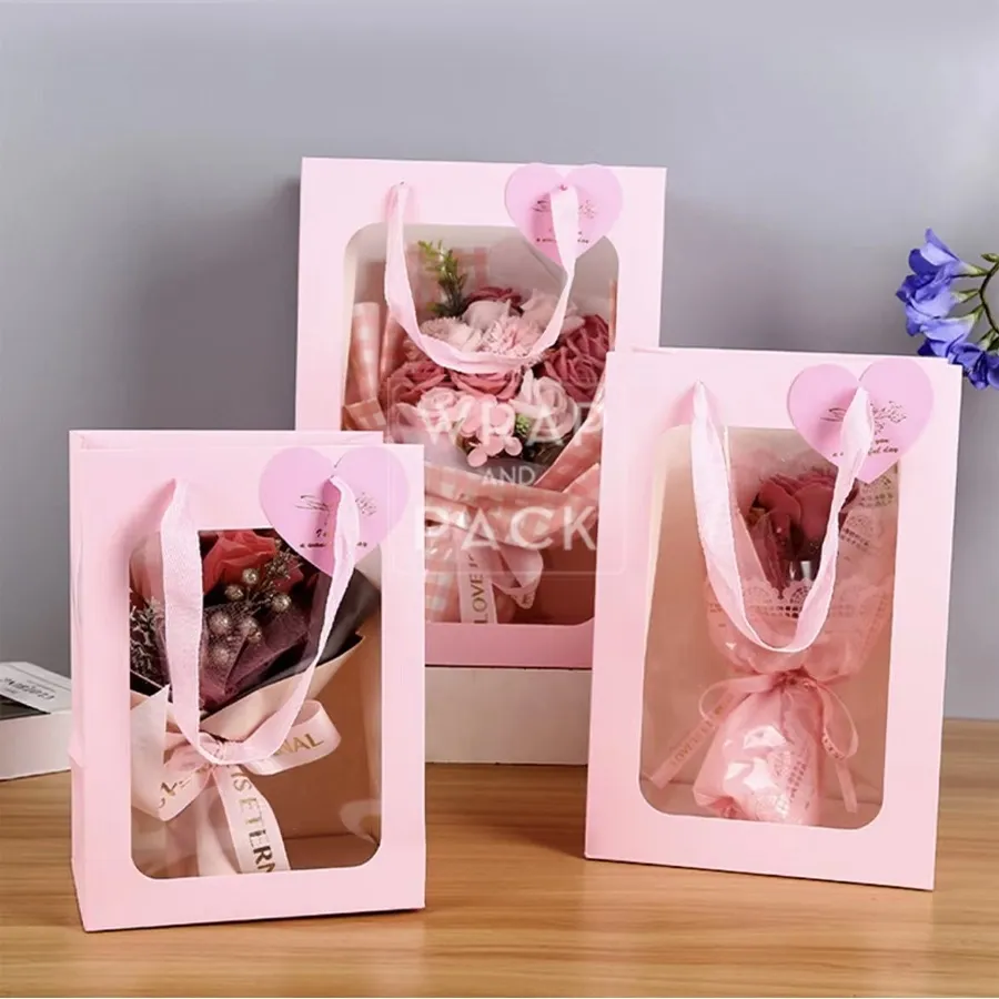 Paper Bag Eco Friendly Window Clear Gift Bags for Gifts Toys Flower Ba –  Airmonic Gift Shop