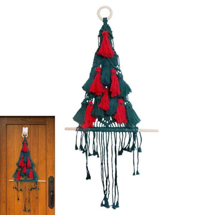 christmas-boho-macrame-ornaments-woven-christmas-tree-hanging-boho-ornaments-christmas-party-woven-decorations-wall-hanging-with-wooden-stick-efficiently