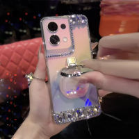 เคสมือจับสำหรับโทรศัพท์มือถือน้ำหอมแหวนขวด Bling สำหรับ OPPO A17 A57 2022 A15 A16 A16K OPPO A78 Reno 8T A54 A53 A12 F9 A7 A3S A11k A52 A92 A94 A37 5F A5S A31 A8 A55 F7เคสโทรศัพท์ติดเพชร F11