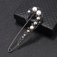 Large Vintage Simple Pins amp; Brooches Mosaic Imitation Pearl Rhinestone For Women Clothing Shawl Decoration Jewelry NEW2019