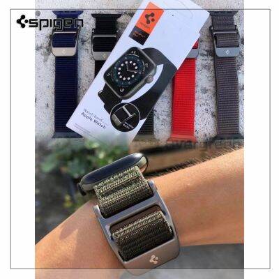 Spigen DuraPro สายวงดนตรีสำหรับ IWatch ผ้าทอไนลอนยืดหยุ่นพิเศษ49มม. 45มม. 44มม. 41มม. 40มม. สายสายนาฬิกาเปลี่ยนได้ห่วงไนลอนวงดนตรีสำหรับ IWatch ที่ปรับได้8 7 6 5 4 3 2สายรัดข้อมือ SE