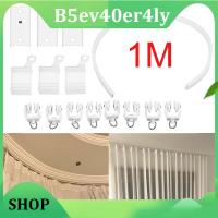 B5ev40er4ly SHOP 1M Flexible Ceiling Curtain Rail Cuttable Curtain Track Top Clamping Mounted Curved Straight Slide