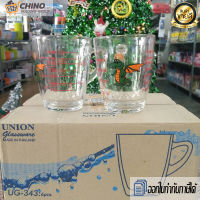 [ยกกล่อง 6ใบ]  แก้วน้ำ แก้วเหล้า แก้วมีหู แก้วหนา พิมพ์ลาย ราคาถูก [UNION UG-343 340ml. 11.5oz.]