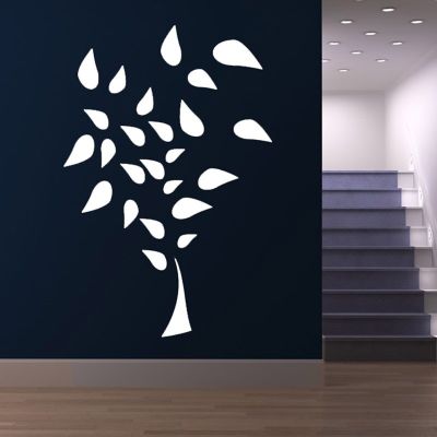 DIY Self Adhesive White Vinyl Tree Wall Decals Removable Waterproof Living Room Wall Sticker Home Decor