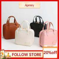 Aprery กระเป๋าเก็บของกันน้ำหนัง PU,Tas Kosmetik อเนกประสงค์เครื่องมือเก็บของความจุขนาดใหญ่พร้อมที่จับสำหรับผู้หญิง