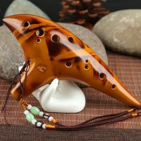 SLADE 12 Hole Ceramic Ocarina Alto C Tone Classic Flute Zelda Musical Instruments with Protection Bag + Lanyard Gift