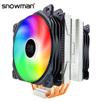 SNOWMAN 6ท่อความร้อน CPU Cooler ARGB 120มม. PWM 4 Pin สำหรับ In LGA 2011 1700 1200 1150 1151 AMD AM3 AM4 PC CPU พัดลมระบายความร้อนเงียบ