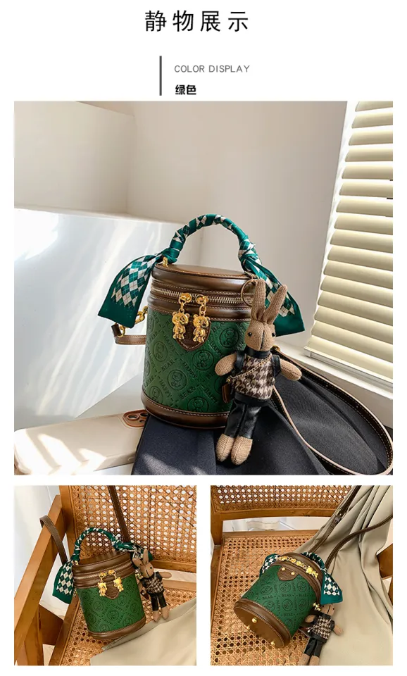 Light luxury senior cylinder bag, fashion bear print, one shoulder  crossbody bag - AliExpress