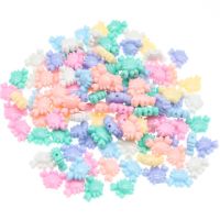 CHONGAI 100Pcs Acrylic Candy Colors Crab Spacer Beads For Jewelry Making Loose Beads DIY Handmade Accessories Beads