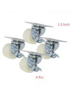 4 Pcs/Lot 1.5 Inch Fat Flat Plate With Brake Universal Wheel Furniture Electrical Caster Wear Resistant Silent