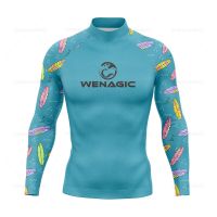 【HOT】✹♚☂ Rash guard for Men Surfing Swimsuit Rashguard Wear Uv Protection Sport Sleeve T-shirt Swimwear