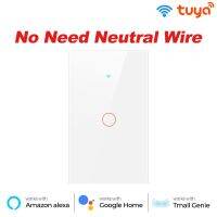 ROVF Smart wall switch US สวิตช์เปิด-ปิดไฟ แบบติดผนัง WiFi+RF433 ทำงานร่วมกับ Google Alexa No Neutral Wire