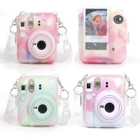 ℗ Color Case for Fujifilm Instax Mini 12 Camera PC Crystal Protective Shell Photo Storage Bag with Strap for Mini12 Instant Camera