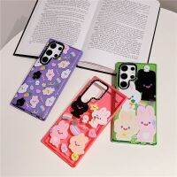 เคสโทรศัพท์ Samsung Galaxy S23อัลตร้า S22อัลตร้า,【บันทึกรูปกระต่ายน่ารัก】ลายการ์ตูนเอฟเฟกต์กลิตเตอร์สปอต TPU ป้องกันนุ่มกันกระแทก