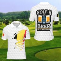 Belgium Golf Summer And Beer ThatS Why IM Here Golf Polo Shirt, Belgium Polo Shirt