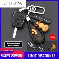 XDS เคสคุณภาพสูงหนังสำหรับ Honda Key Cover กุญแจรีโมตพร้อมที่ใส่กุญแจ Fod พวงกุญแจโลโก้รถยนต์ Civic ไฟรถยนต์ Brio BRV Accord CRV Mobilio HRV Odyssey