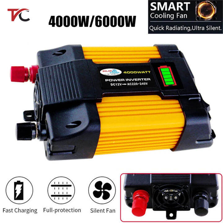 Power Inverter W W Peak Car Power Charger Inverter Sine Dc V