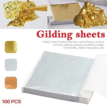 10pcs Imitation Gold Leaf Sheets Foil Colored Wrapping Paper For