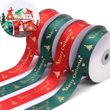 25Yards Dark Green Crafts Satin Ribbon Christmas Gift Bow DIY