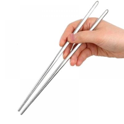 1 pair Fashion Stylish Chopsticks Non-slip Stainless Steel Chinese