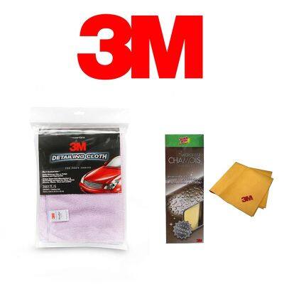 3M ผ้าเช็ดรถ ผ้าชามัวร์ ไมโครไฟเบอร์ มาตรฐานUSA ของแท้ 100% และน้ำยาฟื้นฟูพลาสติก SUMO 100 ML.