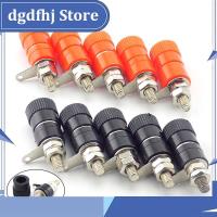 Dgdfhj Shop 100pcs 4mm Banana Plug Connector Jack Plugs Socket Nickel Plated Binding Post Nut DIY Banana Adapter