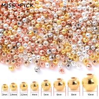 【YF】 Rodada Solta Contas Espaçador para Fazer Jóias DIY Cor do Ouro Bola Pulseira e Colar Acessórios 2-10mm 20-1000Pcs