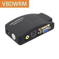 RCA AV to VGA Converter S-video Composite Converter RCA Video Convertor Box for PC HDTV TV Monitor with USB Power