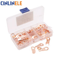 Open Barrel Wire Crimp Copper Ring Lugs Terminal Connector Assortment Kit - OT 10A 20A 30A 40A 5A 100A