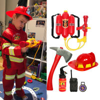 Firemen Kids Cosplay Costumes Firefighter Uniform Halloween Carnival Party Children Sam Fireman Role-play Suit Boy Performance