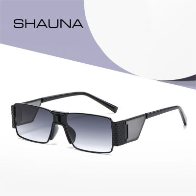 SHAUNA R Steampunk สี่เหลี่ยมผืนผ้าผู้หญิงแว่นตากันแดดแฟชั่นยี่ห้อ Designer Gradient Shades UV400 Men Square Punk Sun Glasses