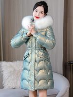 HOT14★ฤดูหนาวผู้หญิง Slim Long Parkas แจ็คเก็ต2022 Cal Big Fur Hooded หนาอบอุ่น Parkas หญิง Outwear ยาว Parkas