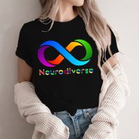 ข้อเสนอพิเศษ Neurodiverse Infinity Sign เสื้อน่ารัก Rainbow Tees ออทิสติก Tshirt เสื้อผ้าหญิง Y2k สุภาพสตรีแฟชั่นกราฟิกเสื้อยืดS-5XL