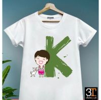 พร้อมส่ง เสื้อตัวอักษร (ตัว K) ผ้าไมโคร ใส่สบาย พร้อมส่ง