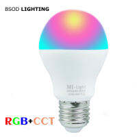 【100%-original】 Galxo BSOD Milight หลอดไฟ LED RF2.4G ไร้สาย E27 6W หลอดไฟ Wifi AC86-265V 400-450LM RGBW สีขาว/RGB หลอดไฟสีวอร์มไวท์ Led