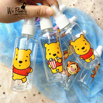 ขวดสเปรย์เปล่าพลาสติกลายดอกไม้ winnie the pooh ขนาด 100 มล.