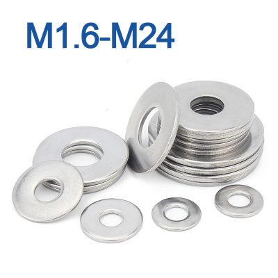 M1.6 M2 M3 M5 M6 M8~ M24 304 Stainless Steel Gasket Ultra-thin Metal Screw Flat Washer Standard Increase Thickened Meson Washer Nails  Screws Fastener