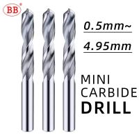 BB คาร์ไบด์เจาะ 0.5 ถึง 4.95 มม. Micro Mini Bits CNC Metal Hole Machining เครื่องมือสําหรับอลูมิเนียมเหล็ก 2.35 สว่านเล็บ D1 = D2 เส้นผ่านศูนย์กลาง