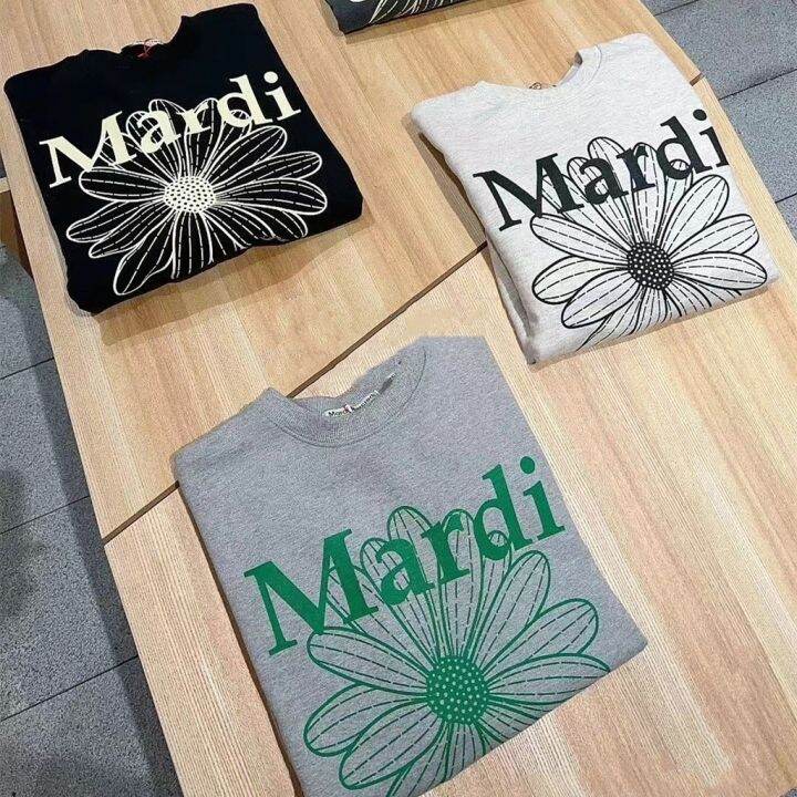 พร้อมส่ง-mardi-mercredi-เสื้อกันหนาว-คอกลม-แขนยาว-ลายดอกเดซี่-สีเขียว-สไตล์เกาหลี-ฤดูใบไม้ร่วง-สําหรับผู้หญิง