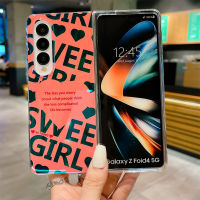 เคสโทรศัพท์บลูเรย์แฟชั่นสำหรับ Samsung Galaxy Z Fold3 Z Fold 3 Galaxy Z Z Fold4 Z พับ4ใหม่หรูหรา IMD เคสโทรศัพท์แบบนิ่มมีตัวอักษรภาษาอังกฤษ