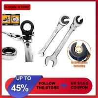 1Pc 8-24Mm Fixed Head Tubing  Ratchet Wrench  Dual Purpose Combination Wrench Metric Narrow Space Can Be Removable Open End