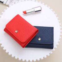 COD KKW MALL Womens Simple Crown Short Wallet Square Solid Purse Mini Handbag