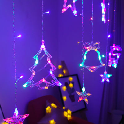 3.5M LED Christmas Fairy String Lights Festoon Garland Outdoor For Curtain Home Room Window ตกแต่งวันหยุดปีใหม่