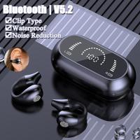 2023 New Bluetooth 5.2 Wireless Clip Headphones Waterproof Noise Reduction Earphone with Microphone HD Call Headset Over The Ear Headphones