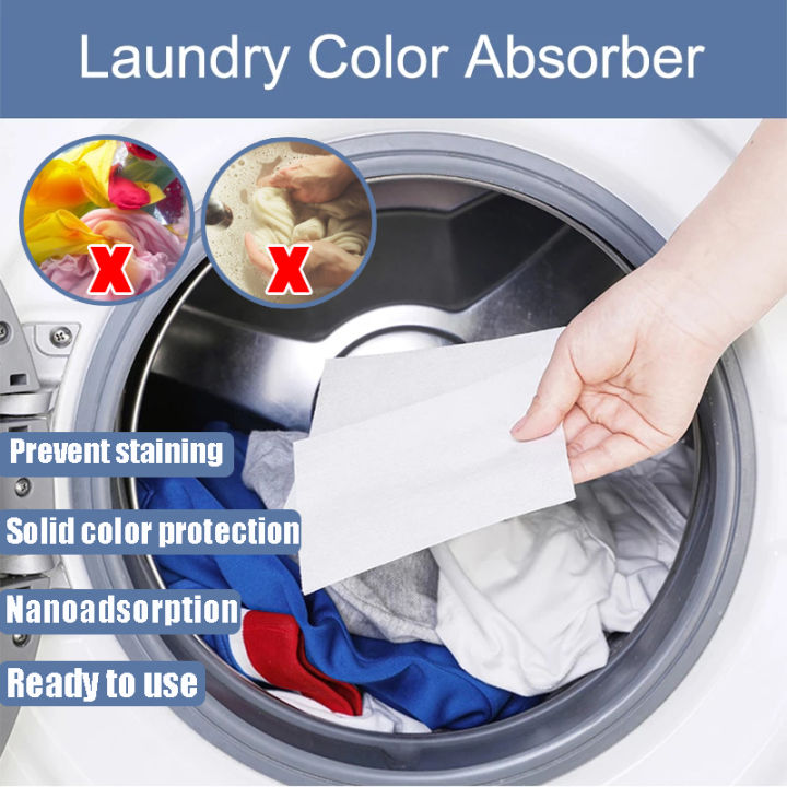 100pc-proof-color-absorption-paper-color-catcher-sheet-anti-cloth-dyed-leaves-laundry-color-run-remove-sheet-in-washing-machine